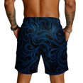 thumbnail image 4 of Domuza Hawaiian Beach Shorts for Men Lightweight Elastic Waist Drawstring Shorts Summer Vacation Casual Shorts with Pocket Black 2XL, 4 of 4