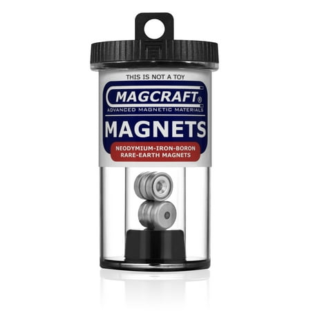 MAGCRAFT® CUP0301 - Rare Earth Cup Magnets, 0.5 in. Outside Diameter x 0.132 in. Inside Diameter x 0.165 in. Thick, N, 6-Count