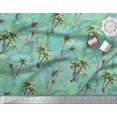 thumbnail image 2 of Soimoi Poly Georgette Fabric Check,Text & Coconut Tree Print Fabric by The Yard 42 Inch Wide, 2 of 2