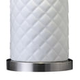 thumbnail image 4 of Aria 21 Inch Table Lamp - Round - Dome Shade - Dark Silver - White Faux Leather, 4 of 5
