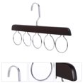 thumbnail image 3 of Multifunctional Wooden Scarf Closet Organizer Hanger Ties Belts Shawls Holder Rack with 5 Loops (Retro Color), 3 of 7