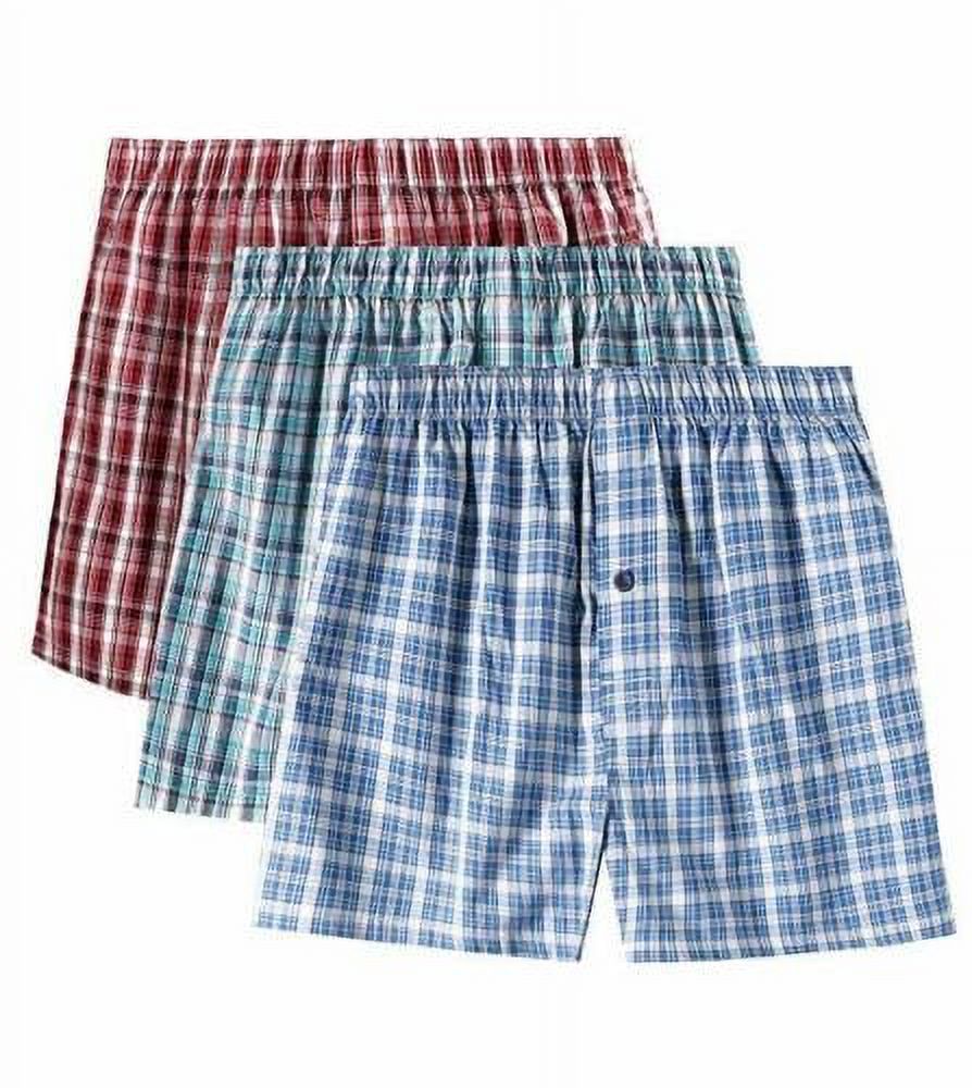 Men's Checker Plaid Shorts Assorted Cotton Blend Boxers Trunks ...