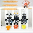 thumbnail image 7 of 3 Pack Hanging Rattle Toys, Cartoon White Black Stuffed Stroller Plush Toys for Newborn 0-18 Month Baby Bed Crib Toys with Wind Chimes (Zebra,Deer&Cow), 7 of 7
