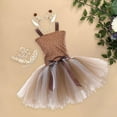 thumbnail image 3 of Yinanstore Robe Sans Manches pour Tout-Petites Filles, Robes de Fête, Robe en Tulle Renne Girafe - Brun, P S, 3 of 8