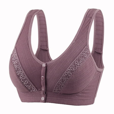 Virmaxy Womens Nursing Bras 1pc No Steel Ring Lactation Bra Back Adjustment Yoga Running Bra Nursing Bras for Breastfeeding and Breast Pumping Purple M