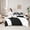 Light Black, variant on Homewish Contemporary Art Boho 7-Piece Twin Bedding Sets,Geometric Striped Line Bedding Comforter Set,Brown Black Sheet Sets For Boys Teens,Breathable Home Decor Reversible