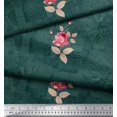 thumbnail image 3 of Soimoi Velvet Fabric Texture,Leaves & Rose Flower Decor Fabric Printed Yard 58 Inch Wide, 3 of 3