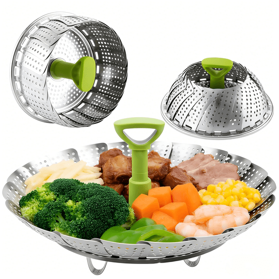 YUOFD Vegetable Steamer Basket, Stainless Steel Vegetable Steamer for Cooking (5.1" to 9")