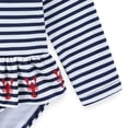 thumbnail image 6 of Sperry UPF 50+ Rash Guard One Piece Swimsuit Bathing Suit with Bucket Sun Hat (Baby Girls), Sizes 12M-24M, 6 of 7