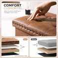 thumbnail image 6 of 30 Inches Storage Ottoman Bench, Foldable Foot Rest with Rivet Design, 15 x 30 x 15 Inches, End of Bed Bench Footstool, Storage Chest, Load up to 330 lb, for Living Room, Bedroom, Entryway, Oak Brown, 6 of 10