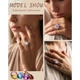 thumbnail image 4 of Yndra Birthstone Ring for Women,Silver Plated Halo CZ Adjustable Ring,Vintage Promise Band Ring,Valentine’s Day Birthday Christmas Mother’s Day Jewelry Gift for Wife Mom Girlfriend, 4 of 10