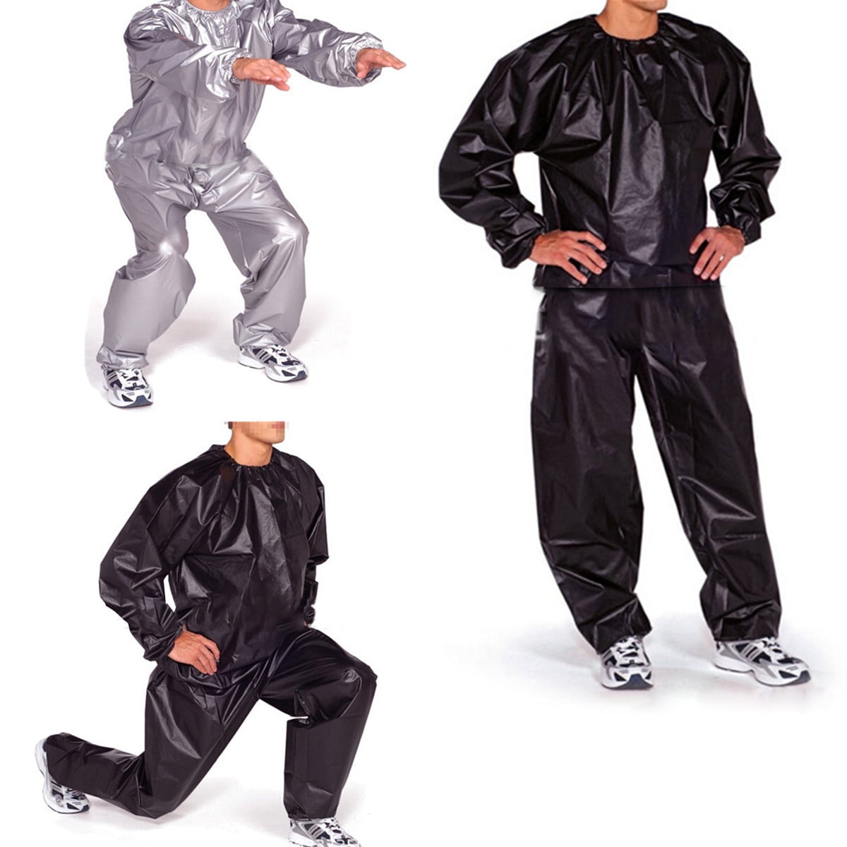 L-3XL Heavy Duty Sweat Suit Sauna Exercise Gym Fitness Weight Loss For Men Women 