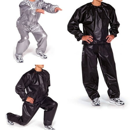 Black / Silver Fitness Loss Weight Sweat Sauna Suit Outdoor Sports Running Exercise Gym