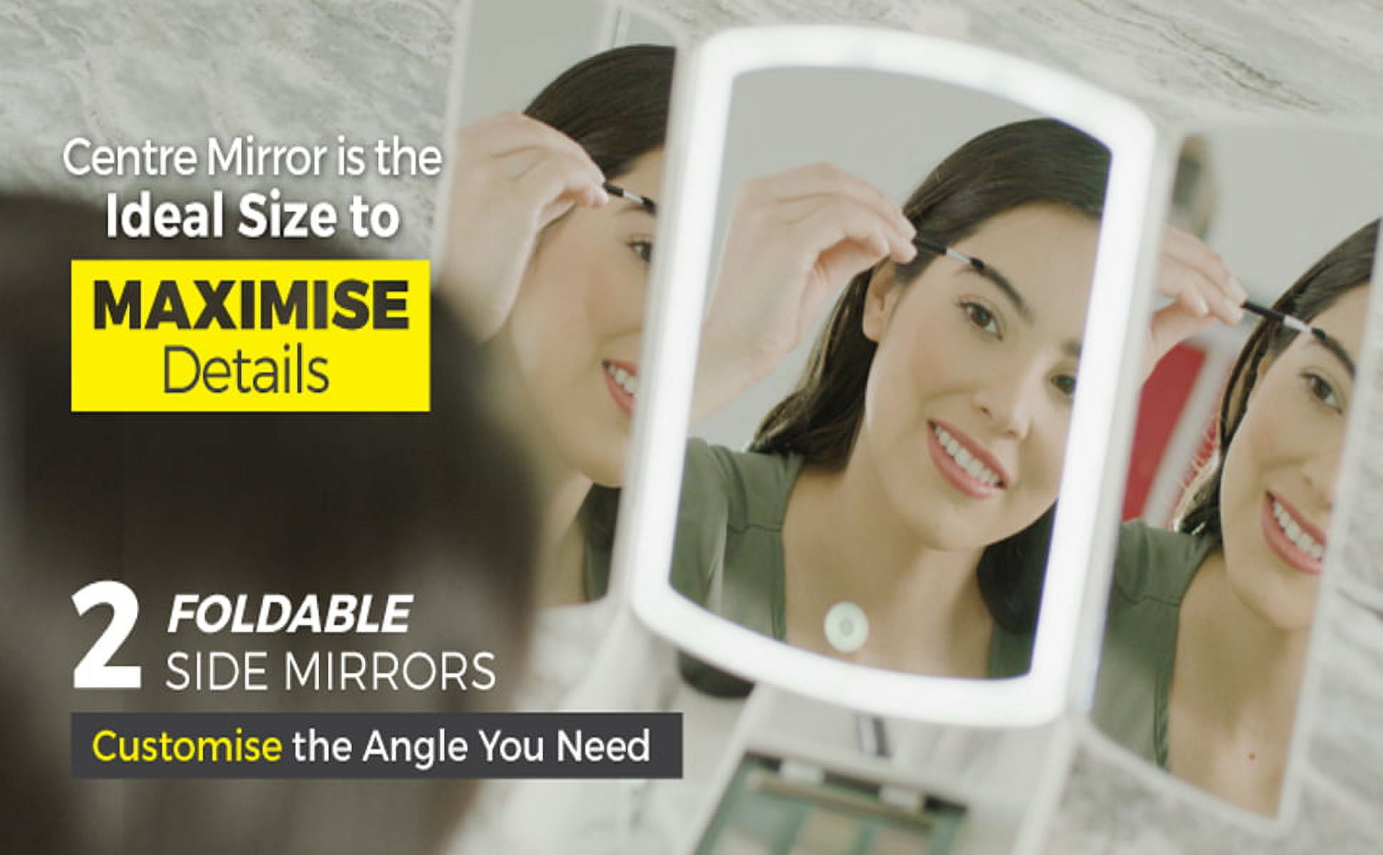 My Foldaway Double Sided Vanity Mirror Lighted 10x Magnification Foldable Mirror