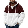 thumbnail image 2 of Miluxas Men's Full-Zip Hoodie, Fleece Hooded Sweatshirt with Zipper Wine 8(L), 2 of 5
