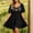 Black, variant on IUYRTFE Women's Flutter Sleeve Embroidered Mini Dress V Neck Tiered Ruffle Summer Casual A Line Dress