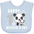 thumbnail image 3 of Inktastic Happy First Mothers Day with Panda Bears Boys or Girls Baby Bib, 3 of 4