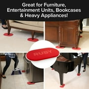 RUBY Movers Furniture Sliders for Carpet, As Seen on TV, Effortlessly Move Heavy Couches, Recliners, Bookcases & Appliances with Ease, Extra-Large Size Fits Bulky Legs. Move Furniture by Yourself.