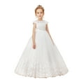 thumbnail image 2 of Cap Sleeve Flower Girl Dress for First Communion Wedding Tulle Pageant Prom Ball Gown Special Occasions (14 -15Years）, 2 of 10