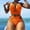 Orange, variant on TAIAOJING Women's One Piece Swimsuit Tummy Control Bathing Suit Swim Striped Tape Bikini Top Swimwear