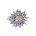 thumbnail image 5 of Anillo HUOGUO Sunflower Diamond en color azul claro a la moda para mujer, 5 of 5