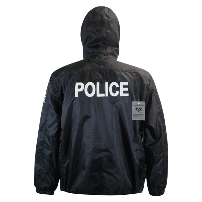 Solid Windbreaker,Police w/f, Black, XL - Walmart.com