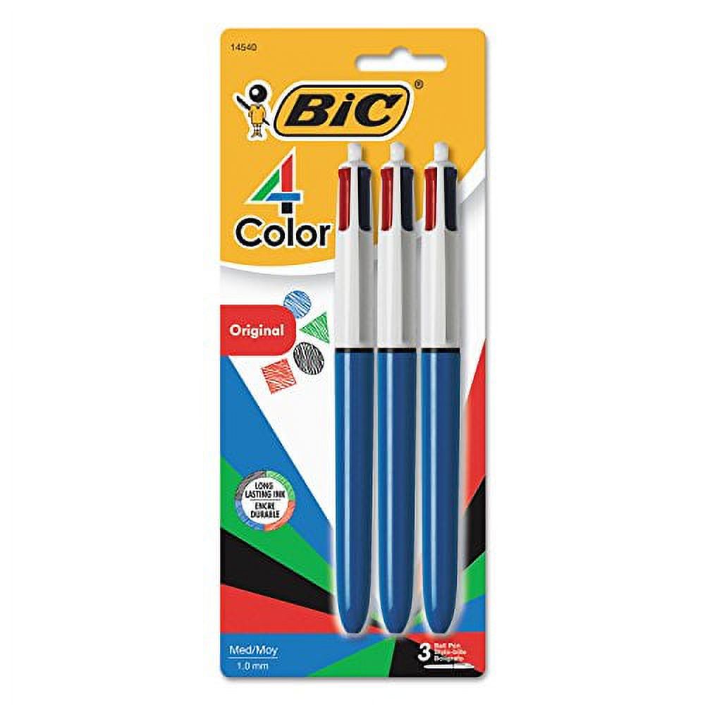 BIC 4-Color Ball Pen Medium Point 1.0mm, 3 Pack photo 5