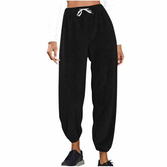jtjvou Womens's Fleece Pajama Pants Flannel Cotton Buffalo Plaid Comfy Lounge Pants PJ Bottoms with Pockets Black S