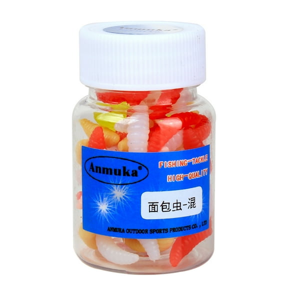 Señuelos 80pcs 2cm señuelo de pesca de plástico suave señuelo de gusano de gusano de gusano de señue Tomshoo Señuelos