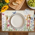 thumbnail image 4 of Spring Floral Placemats Set of 8, Pink Blue Flowers Butterfly Farmhouse Placemats for Dining Table, Place Mats for Kitchen Tabletop, Waterproof Wipeable Dining Table Mats Set, 4 of 9