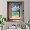 thumbnail image 4 of Qisvanset Ocean View Open Window Canvas Wall Art 15.75x11.81 Inches, 4 of 8