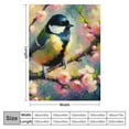 thumbnail image 4 of JEUXUS Flannel Blanket Throw Blanket Flowers and Birds Picture Excellent Hand Feel White, 4 of 6