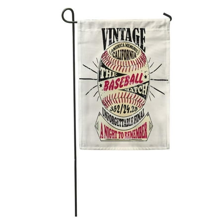Baseball House Flag - KDAGR Red Softball American Baseball Vintage Retro Football College Ball Athletic Garden Flag Decorative Flag House Banner 12x18 inch
