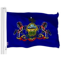 G128 - Pennsylvania State Flag 3x5 ft Printed Brass Grommets 150D Quality Polyester Flag Indoor/Outdoor - Much Thicker and More Durable Than 100D and 75D Polyester
