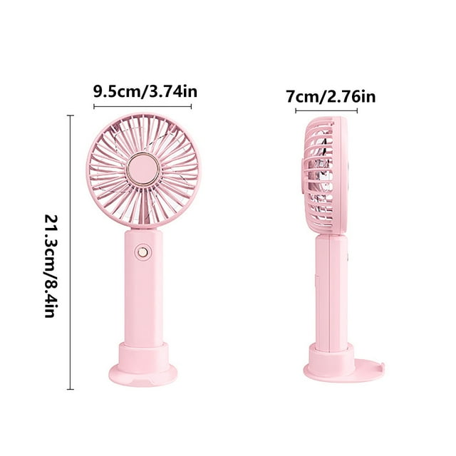 2025 Handheld Small Fan USB Charging Mini Portable Student Dormitory Office Fan White Powder Blue Optional