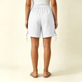 thumbnail image 5 of Costeam Womens Elastic Waist Side Split Casual Shorts Solid Color Loose Fit Lightweight Woven Fabric with Deep Side Pockets Summer Comfy Walking Lounge Shorts, 5 of 6