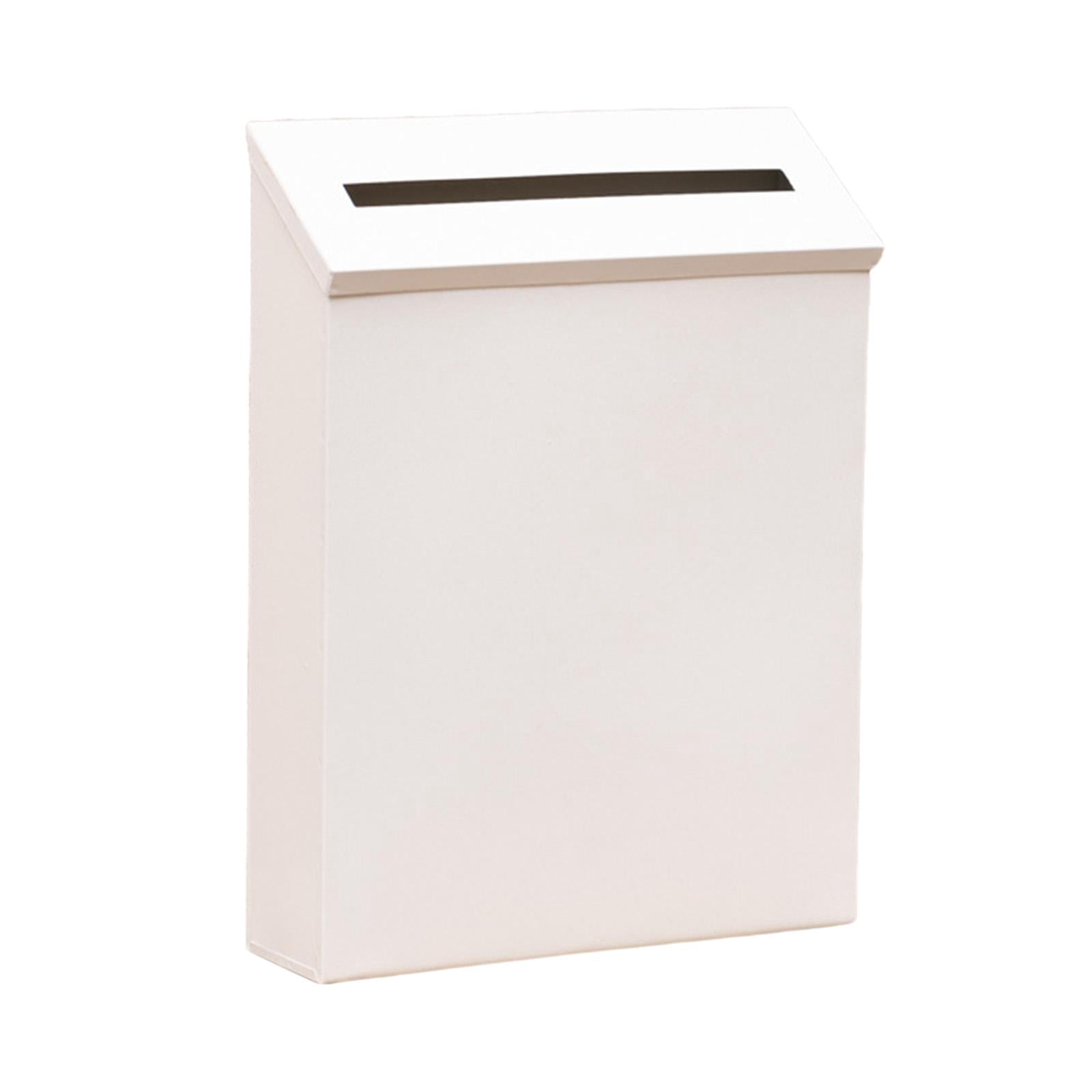 Wall Mount Mailbox Large Capacity Modern Newspaper Holder Box for Front Door White