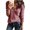 Brick Red, variant on Womens Long Sleeve V Neck Casual Henley Sweater Tops