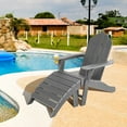 thumbnail image 2 of Costway HDPE Patio Adirondack Chair & Folding Footrest Set All-Weather Outdoor Grey, 2 of 10