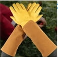 thumbnail image 3 of Women Cowhide Thorn Proof Gardening Gloves, Long Gauntlet Heavy Duty Garden Gloves, Large Garden Gloves for Women and Men Rose Pruning Gloves, 3 of 7