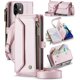thumbnail image 1 of Funda de cuero para iPhone 12 Mini, funda tipo cartera cruzada con soporte RFID, ranuras para tarjetas de carga inalámbrica anticaídas, bolso de hombro de cuero sintético con correa ajustable, 1 of 9