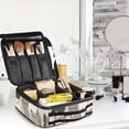 thumbnail image 5 of FORMRS Travel Makeup Bag Large Capacity Train Case Cosmetic Organizer with Adjustable Dividers, Beige Cute Cats, 5 of 8
