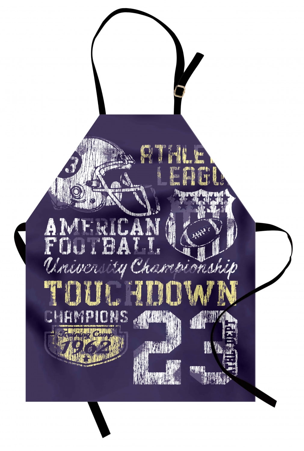 Sports Apron Retro Style American Football College Theme Illustration