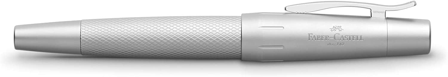 Faber-Castell e-motion Fountain Pen, Pure Silver - Medium - FC-148670