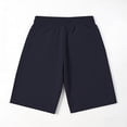 thumbnail image 3 of DORKASM Boys Athletic Casual Shorts: Elastic Waist Fleece Summer Bottoms Navy 160, 3 of 4