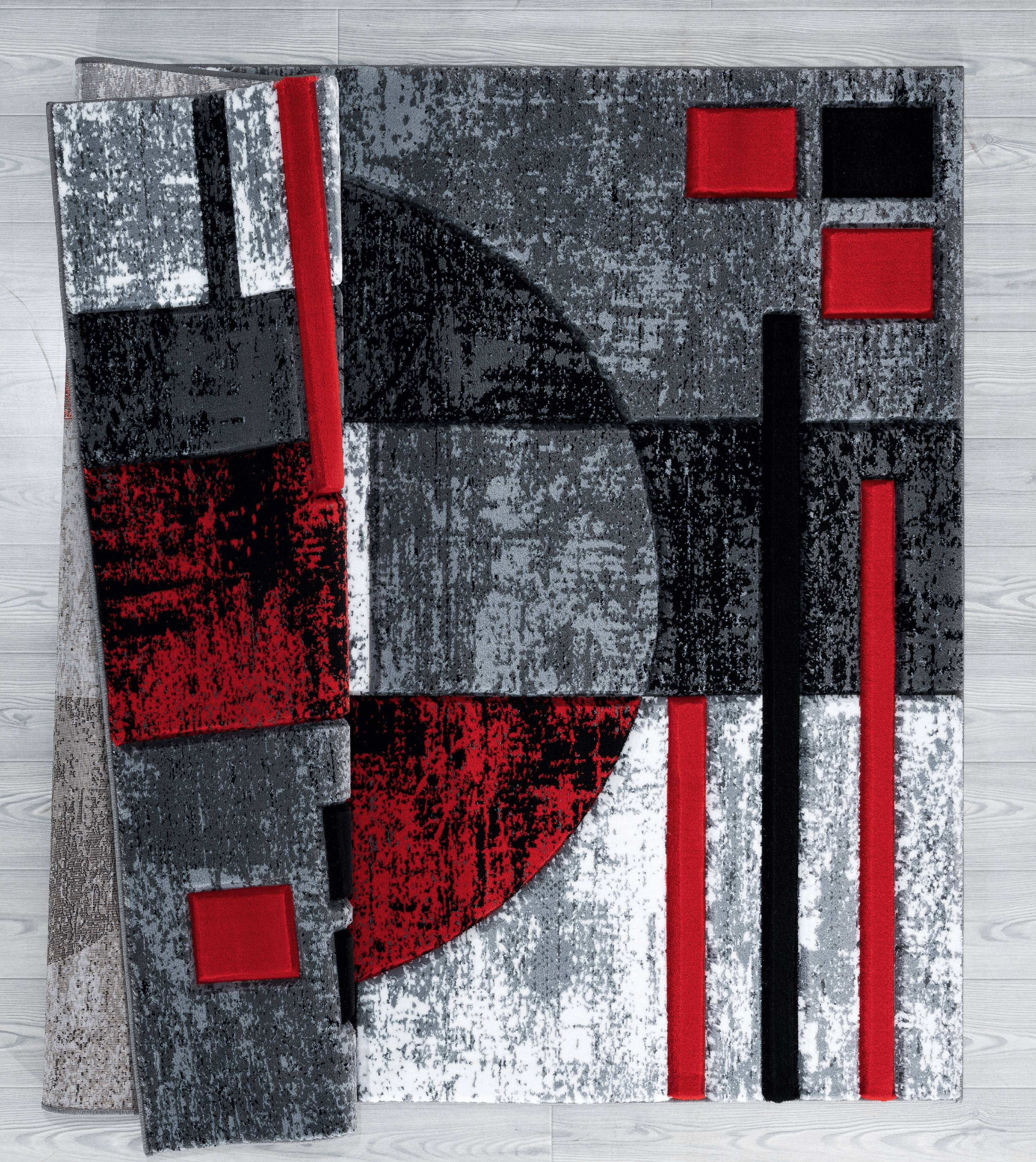 United Weavers Drachma Attica Modern Abstract Area Rug, Red, 5'3" x 7'6"