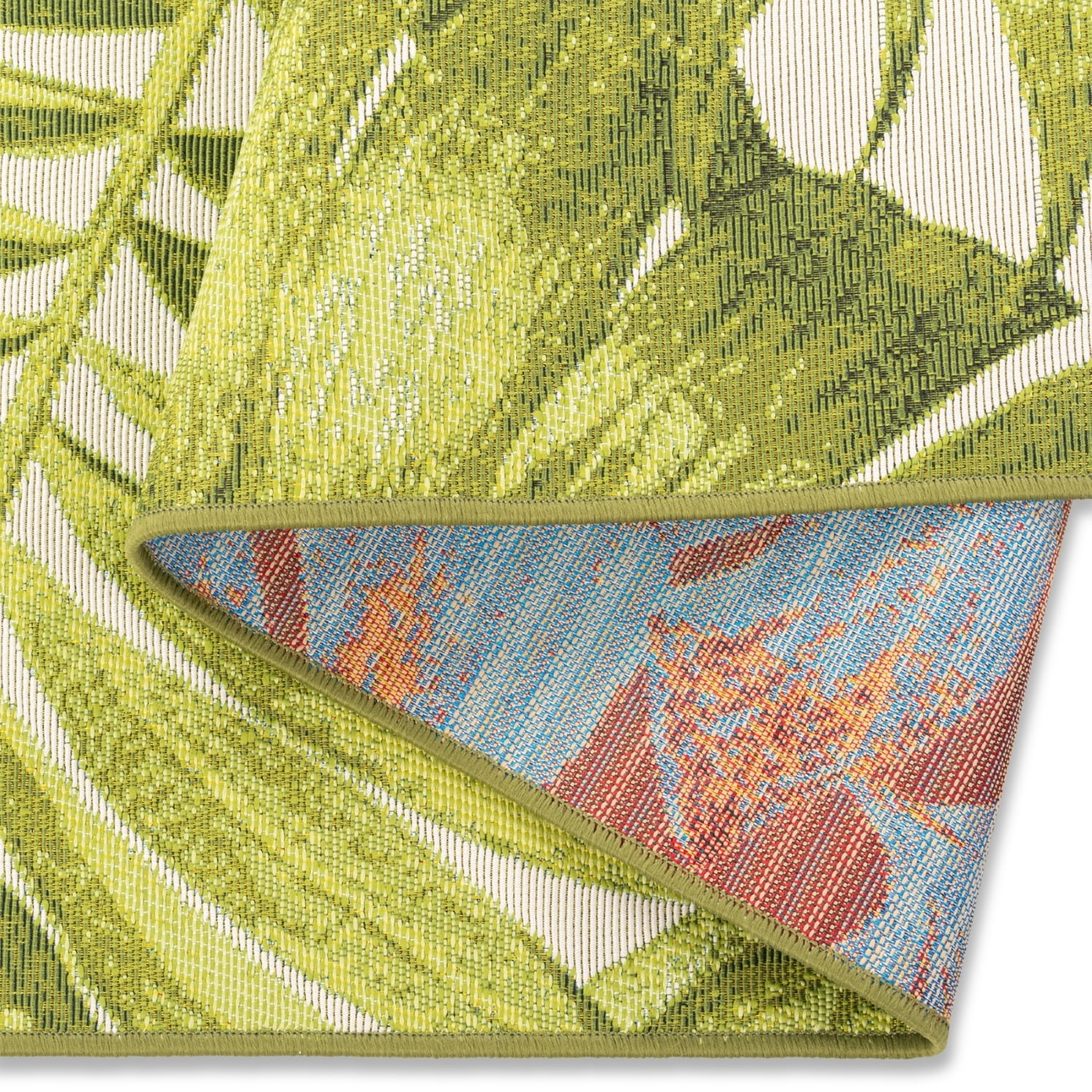 Quick Dry Green Leaves Indoor Outdoor Rug
