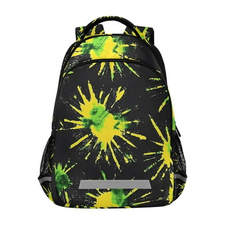 ALAZA Art Tie-dye Yellow Backpack Elementary School Bag Bookbag Travel Rucksack