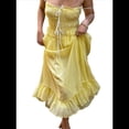 thumbnail image 2 of Vestido Informal de Verano 2025 para Mujer, Sin Mangas, con Tirantes Finos, Ribete de y Volantes Fruncidos. Amarillo XL, 2 of 10