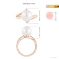 thumbnail image 5 of Angara Solitaire South Sea Cultured Pearl Bypass Split Shank Ring in 14K Rose Gold for Women | June Birthstone Jewelry for Her, 5 of 8